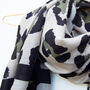 Leopard Print Stripe Personalised Summer Scarf, thumbnail 2 of 12