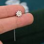 Daisy Chain Threader Earrings In Sterling Silver, thumbnail 2 of 7