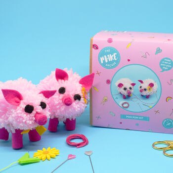 Cute Diy Pig Pom Pom Craft Kit, 3 of 4