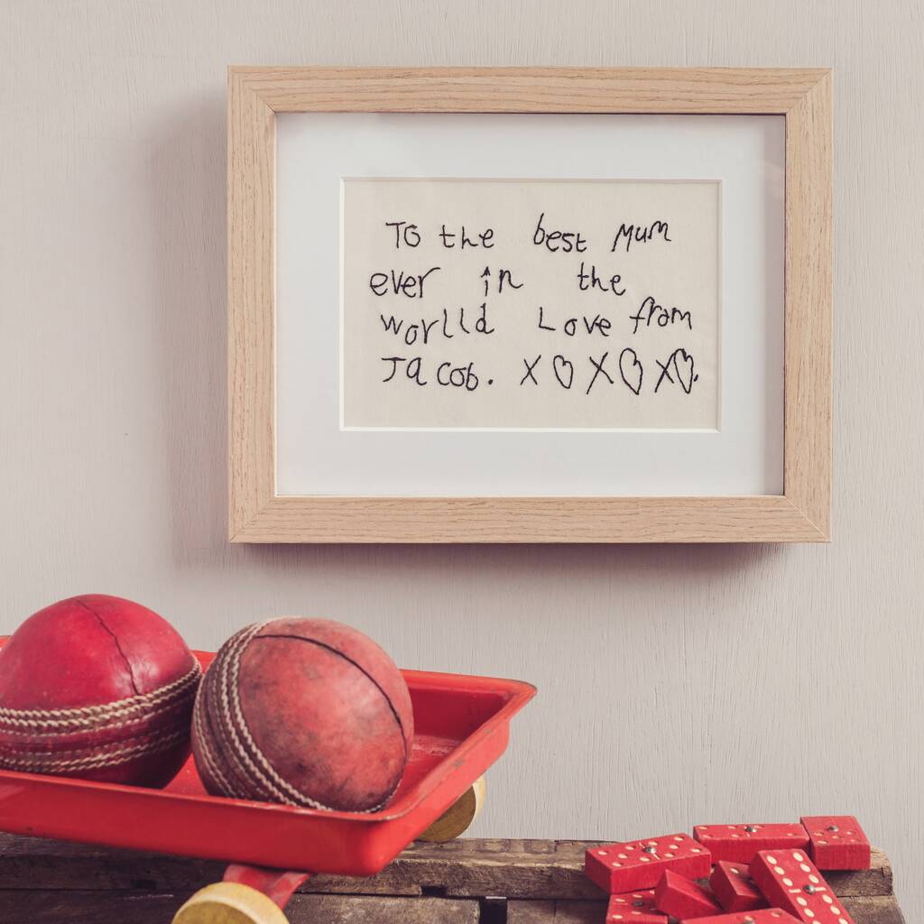 Mounted Personalised Embroidered Handwriting, 1 of 9