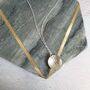 Bark Hammered Silver Disc Necklace, thumbnail 2 of 3