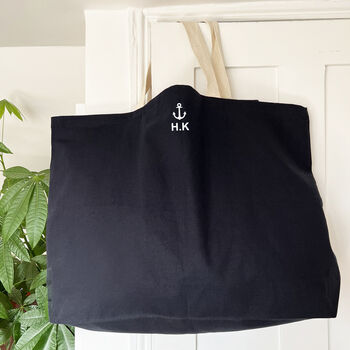 Giant Navy Bag With Hobby Motif And Initials, 3 of 6
