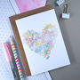 Floral Watercolour Heart | Birthday Card For A Friend, thumbnail 1 of 6