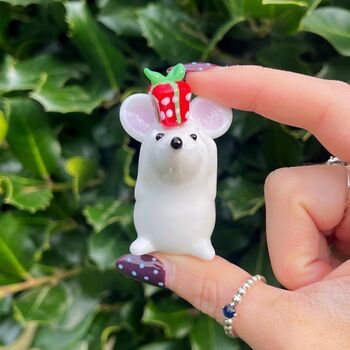 Hand Blown Glass Little Mouse With Gift, 2 of 3