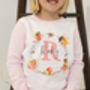 Girls Personalised Pink Stripe Fairy Wreath Pyjamas, thumbnail 1 of 11
