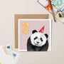 Panda 3rd Birthday Card, thumbnail 1 of 3