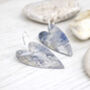 Luna Heart Hoop Labradorite Inspired Dangly Earrings, thumbnail 2 of 4