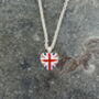 British Union Jack Petite Heart Shaped Necklace, thumbnail 2 of 4