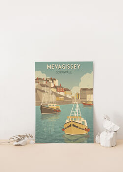 Mevagissey Cornwall Travel Poster Art Print, 2 of 6