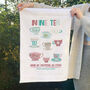 Personalised Nine Tea Tea Towel 90th Birthday Present, thumbnail 4 of 4