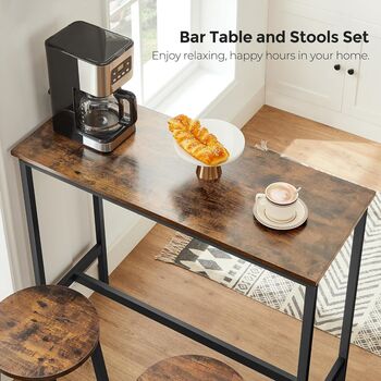 Bar Table Set With Stools Dining Set, 4 of 5