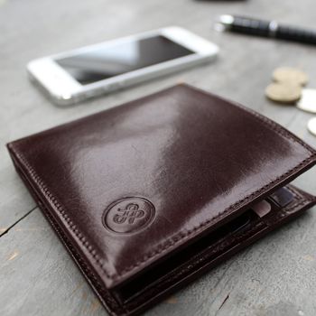 Personalised Luxury Leather Wallet. 'The Vittore', 10 of 12