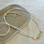 Dainty Pearl 'Mama' Necklace Delicate Gold Name Necklace Authentic Pearls, thumbnail 2 of 5