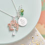 Family Tree Birthstone Necklace In Rose Gold And Silver, thumbnail 1 of 10