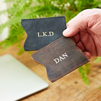 Personalised Buffalo Leather Travel Card Holder, 2 of 10