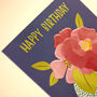 'Happy Birthday' Peony Birthday Card, thumbnail 2 of 2