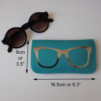 Turquoise And Silver Leather Sunglasses Case, 6 of 8