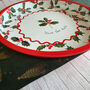 Christmas Holly Green And Red Christmas Metal Drinks Tray, thumbnail 3 of 4