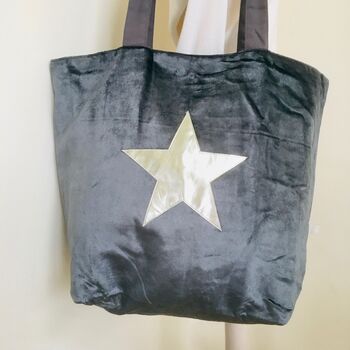 Velvet Star Shoulder Tote Bag, 2 of 4