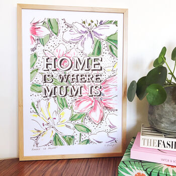 'Home Is Where Mum Is' Typography Illustration Print, 2 of 4