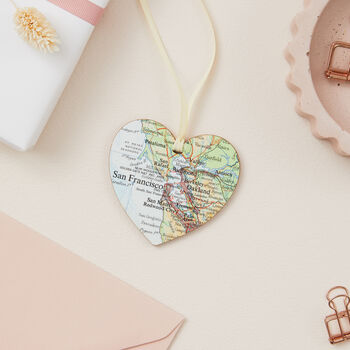 Personalised Map Heart Valentine Keepsake Gift For Her, 4 of 12