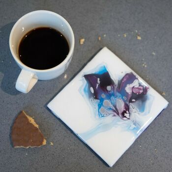 Sold Hand Painted Ceramic Coasters | Set Of Two/Four, 3 of 9