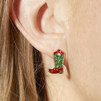 Suited And Booted Christmas Earring Pair, 4 of 5