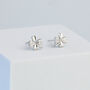 Sterling Silver Sparkly Four Leaf Clover Stud Earrings, thumbnail 1 of 5