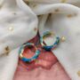 Diamond Colour Enamel Huggie Dainty Hoop Earrings, thumbnail 6 of 6