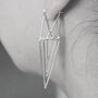 Aztec Geometric Sterling Silver Drop Earrings, thumbnail 2 of 5