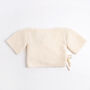 Embroidered Baby Ballet Cardigan Knitting Kit Natural Cream And Granite, thumbnail 3 of 9