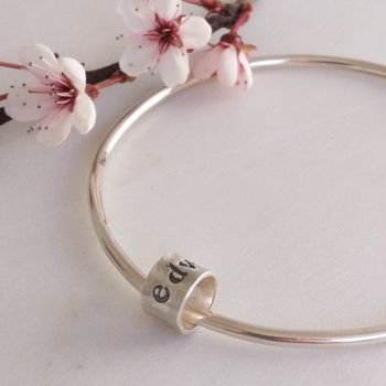 Personalised Silver Name Charm Bangle, 3 of 8