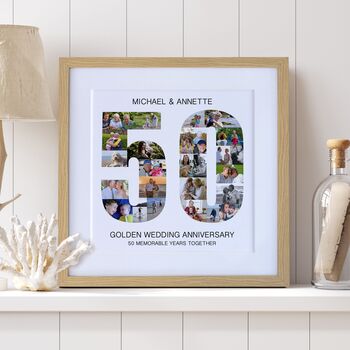 Personalised Golden Wedding Anniversary Photo Collage, 2 of 9