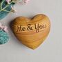 'Me And You' Engraved Wooden Heart, thumbnail 1 of 2