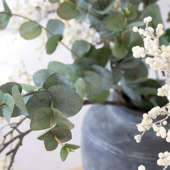 Faux White Berry And Green Eucalyptus Arrangement, 4 of 4