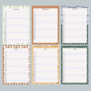 A3 Family Planner Calendar 2023 | Abstract Lines, 5 of 8