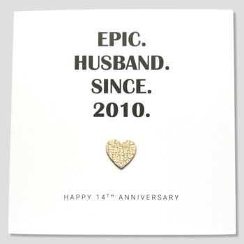 14th Wedding Anniversary Card Ivory Epic Card, 2 of 5