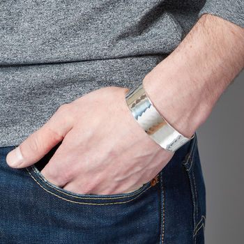 Wide Silver Cuff Bracelet For Men By Hersey Silversmiths ...