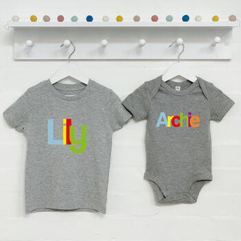 Personalised Multicoloured Baby And Child Set, 3 of 4
