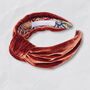Luxurious Silk Velvet Headband In Copper, thumbnail 1 of 3