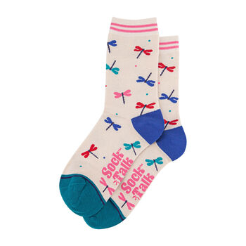 Women's Colourful Dragonfly Bamboo Socks, 4 of 4