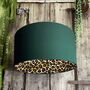 Leopard Print Lampshades In Hunter Green Cotton, thumbnail 1 of 10