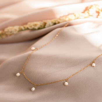 Sterling Silver Or Gold Filled Pearl Drops Necklace, 3 of 10