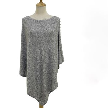 Wool Knit Poncho With Pearls, 7 of 10