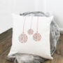 White Contemporary Christmas Bauble Cushion, thumbnail 5 of 6