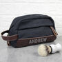 Personalised Weekender Grey Denim Wash Bag, thumbnail 3 of 5