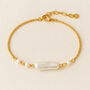 Gold Plated Sterling Silver Baroque Freshwater Pearl Bracelet, thumbnail 1 of 4