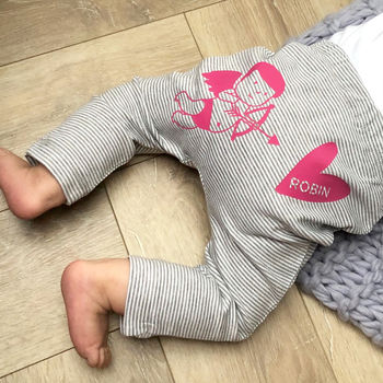Personalised Baby's First Valentine's Leggings, 2 of 3