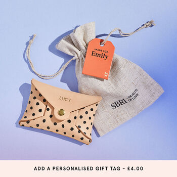 Personalised Spotty Leather Card + Coin Purse, 5 of 6