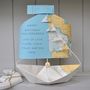 Personalised Nautical Chart Paper Boat Card, thumbnail 5 of 12